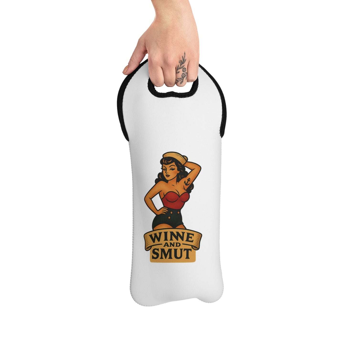 Wine and Smut Vintage Style Wine Tote Bag
