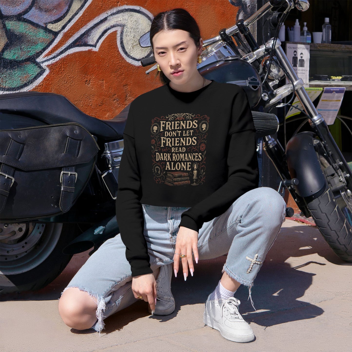 Dark Romance Cropped Sweatshirt