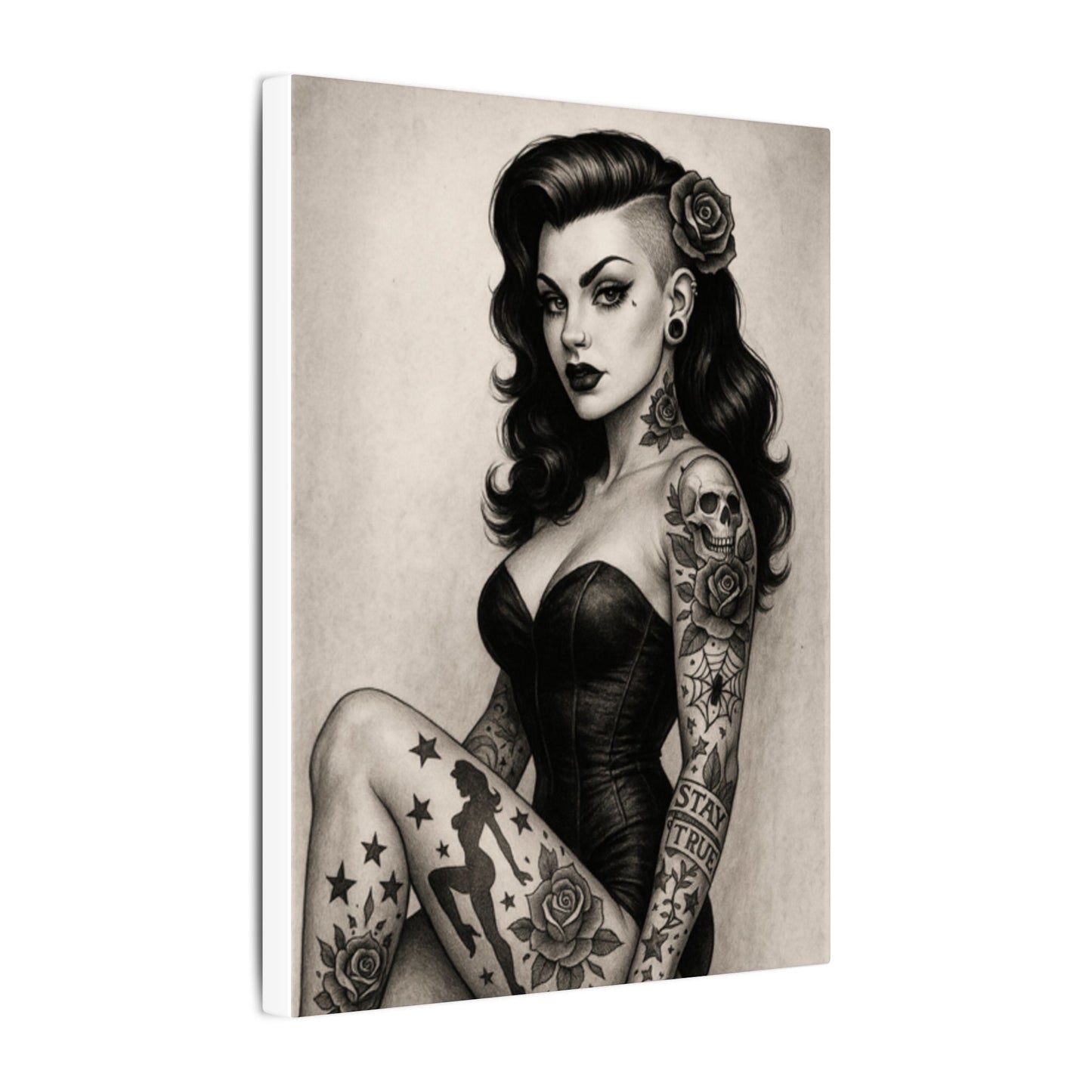 Pinup Tattoo Art Canvas Print