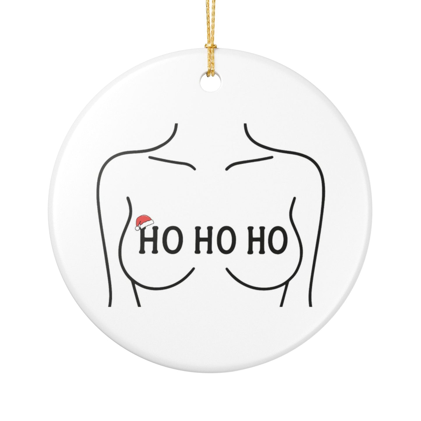 Ho Ho Ho Holiday Ceramic Ornament