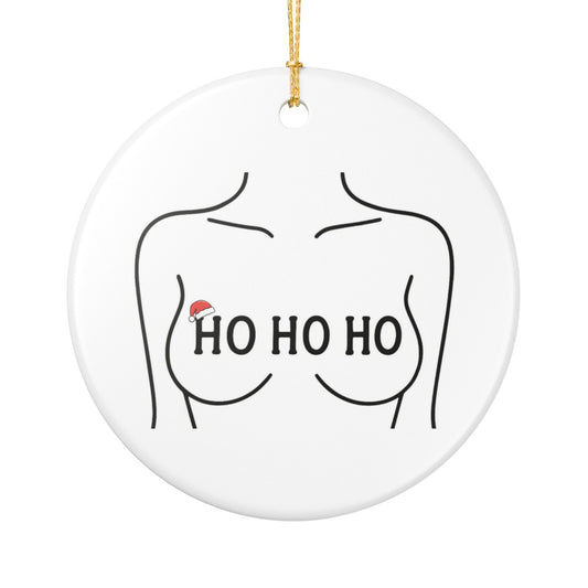 Ho Ho Ho Holiday Ceramic Ornament