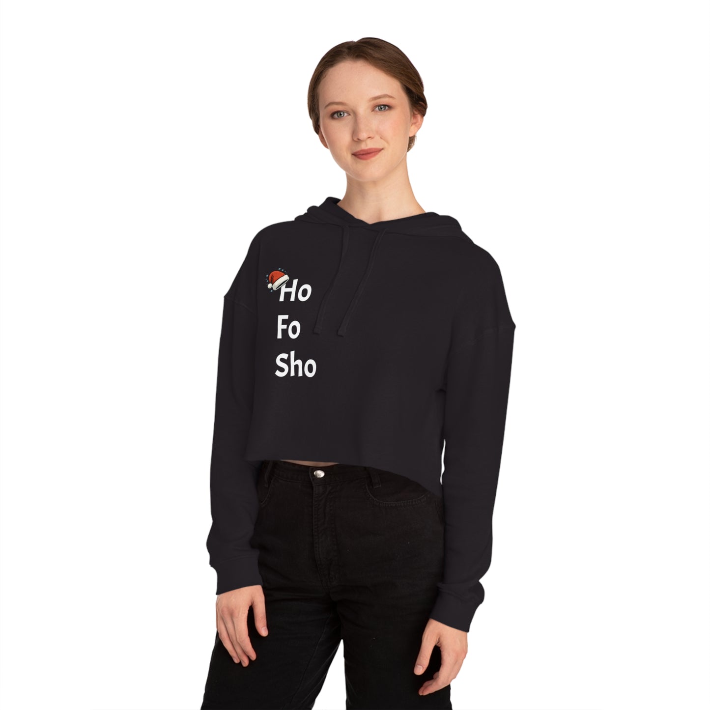 Funny Holiday Women's Cropped Hoodie Sweatshirt