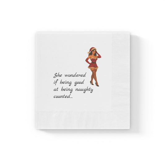 Pinup Christmas White Coined Napkins
