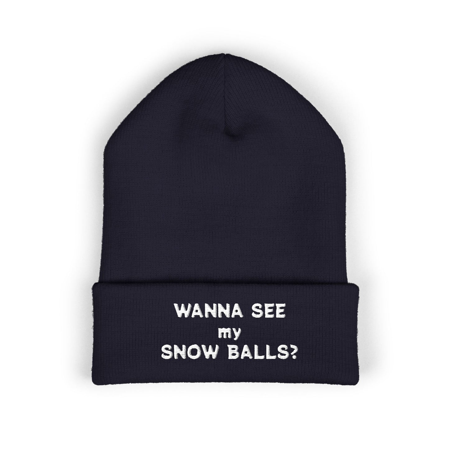 Snow Balls Cuffed Beanie (Embroidery)