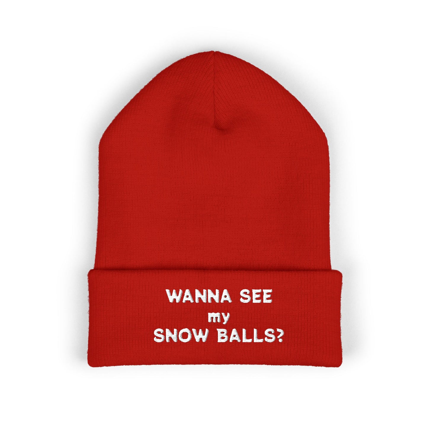 Snow Balls Cuffed Beanie (Embroidery)