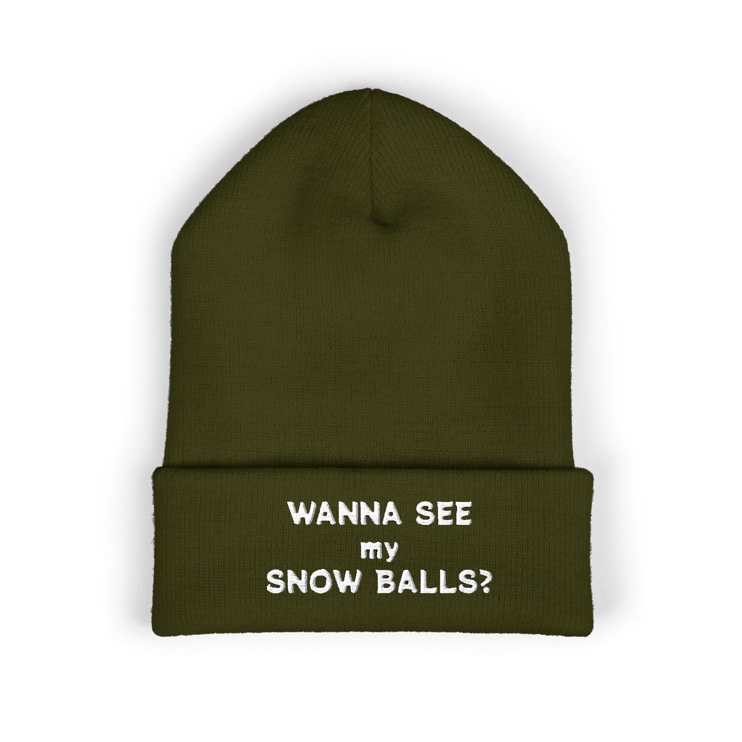 Snow Balls Cuffed Beanie (Embroidery)