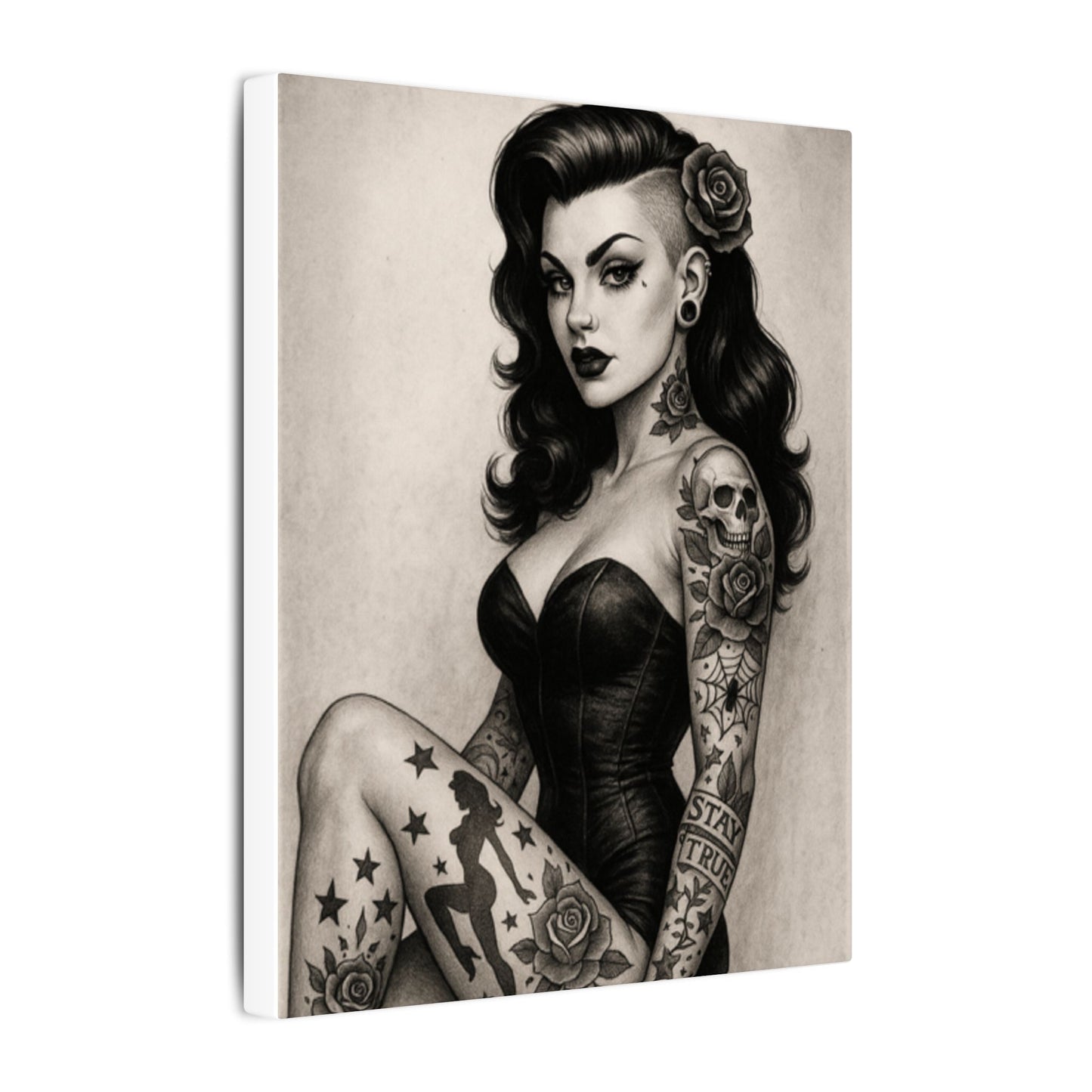 Pinup Tattoo Art Canvas Print