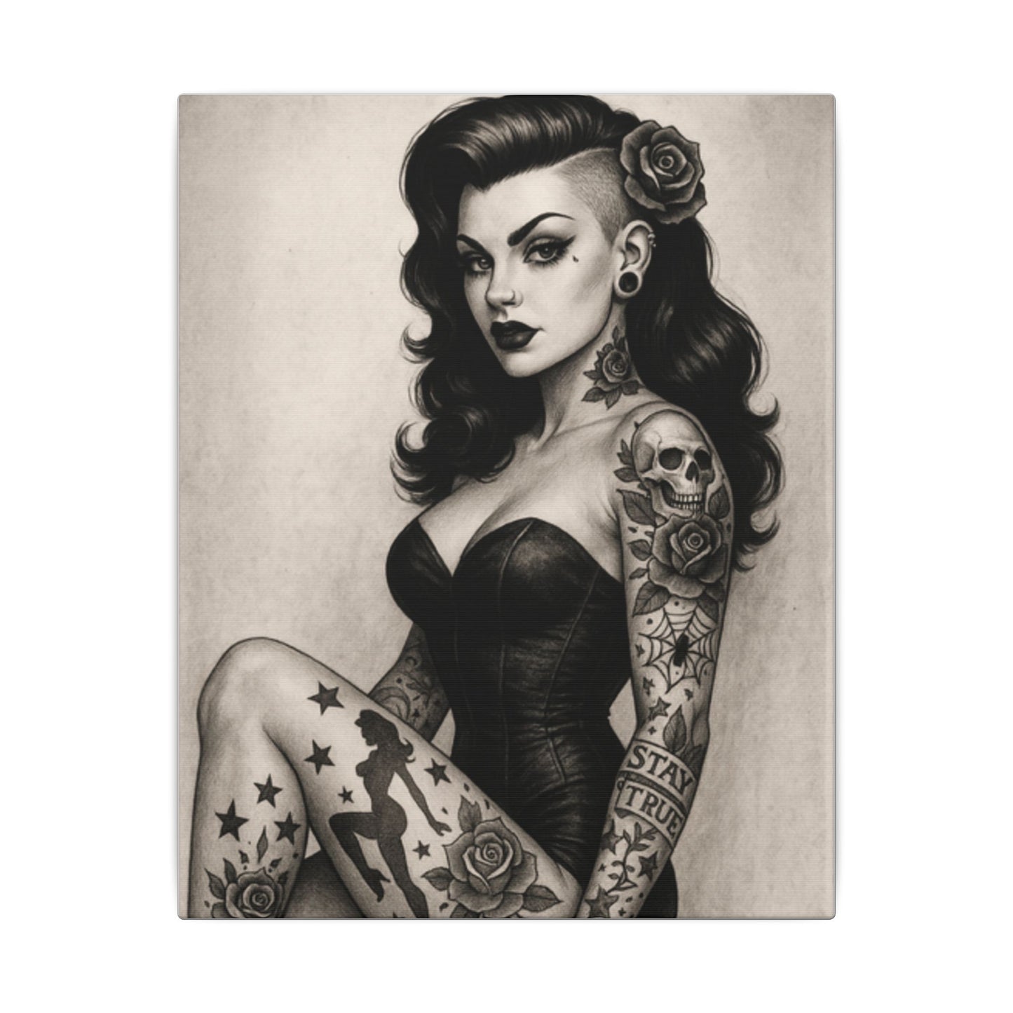 Pinup Tattoo Art Canvas Print
