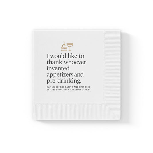 Pre Drinking Entertainment Napkins