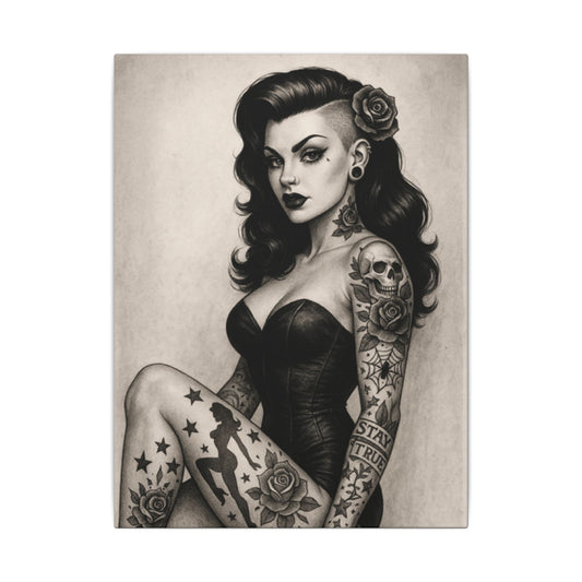 Pinup Tattoo Art Canvas Print