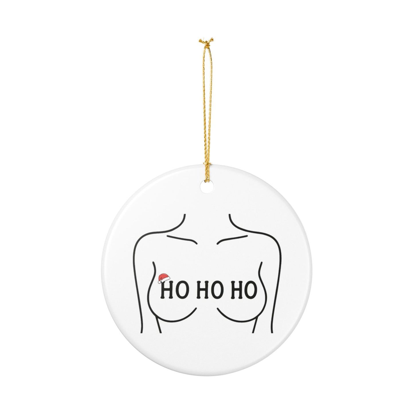 Ho Ho Ho Holiday Ceramic Ornament