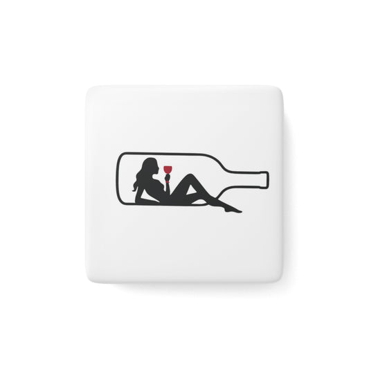 Sassy Wine Porcelain Magnet