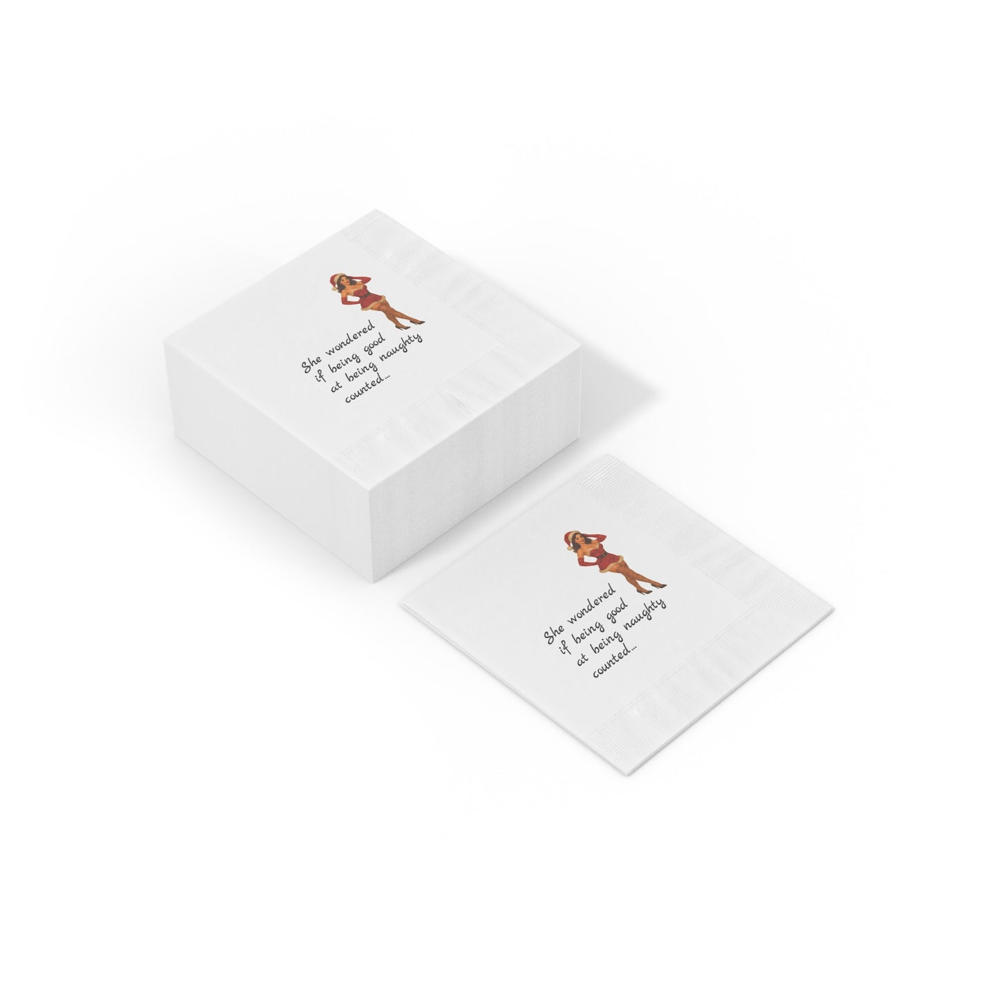 Pinup Christmas White Coined Napkins